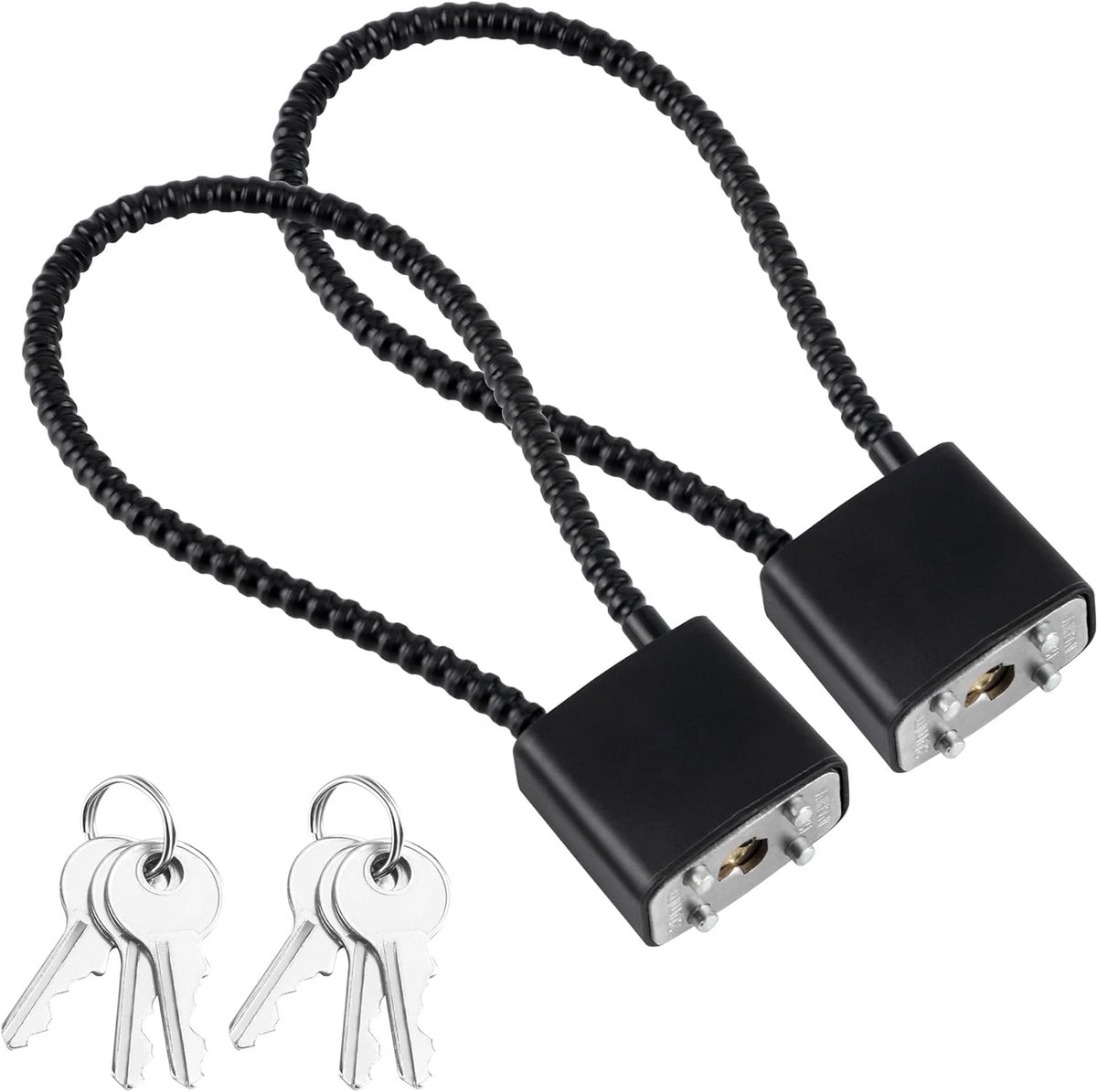 2x Kabelslot met Sleutel - Veilig Draadhangslot voor Koffer, Fiets, Bagage en Kluis - Robuust Waterdicht Slot voor Buiten en Reizen - 25cm Stalen Kabel - Zwart