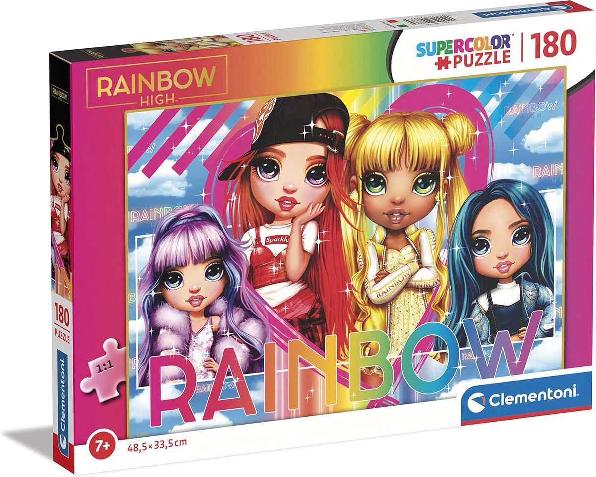 Regenboog Meisjes Puzzel 180 Stukjes - Kleurrijk Karton Plezier voor Kinderen vanaf 7 Jaar