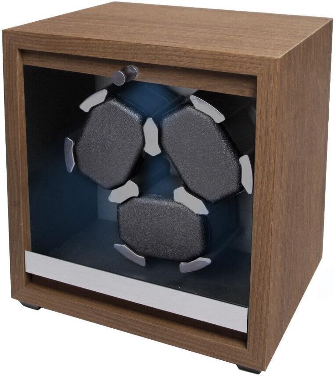Houten Watchwinder voor 3 Horloges met LED-verlichting en Stille Motor