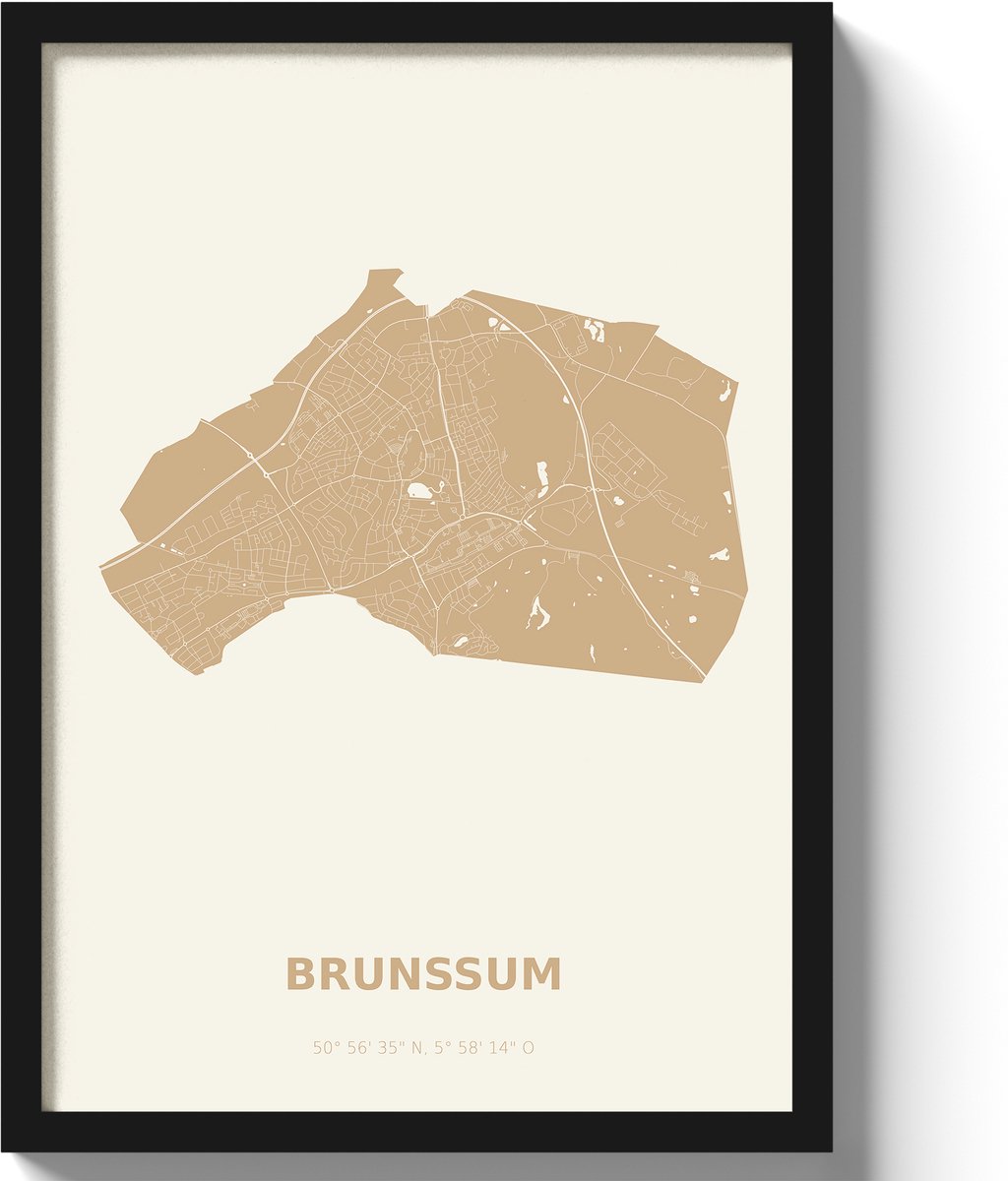 Poster Brunssum A2 - 42 x 59,4 cm - Beige (Exclusief Lijst)