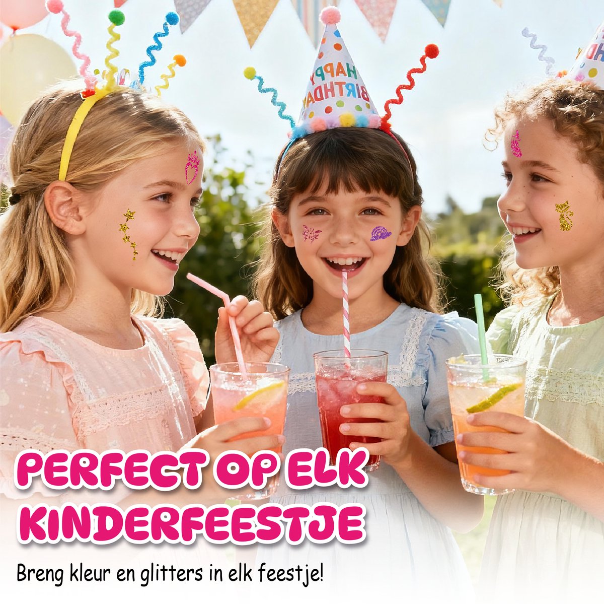 Craftiverse Glitter Tattoo Set – Prinsessen & Feeën Editie – 36 Sjablonen - 6 Kleuren - Schmink Sjablonen - Knutselpakket - Knutselen Meisjes - Huidlijm Voor Glitters - Inclusief Handleiding — afbeelding 10