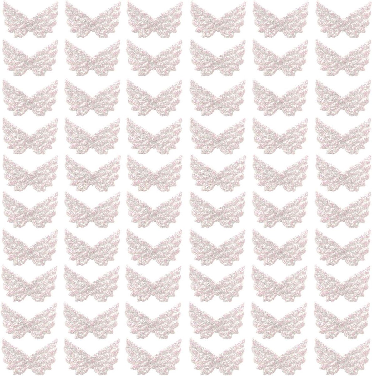 Ronte - Mini-vleugels voor decoratie - 60 stuks - handwerk - engelenvleugels - knutselen - ornament - wit - stof - stoffen vleugels.