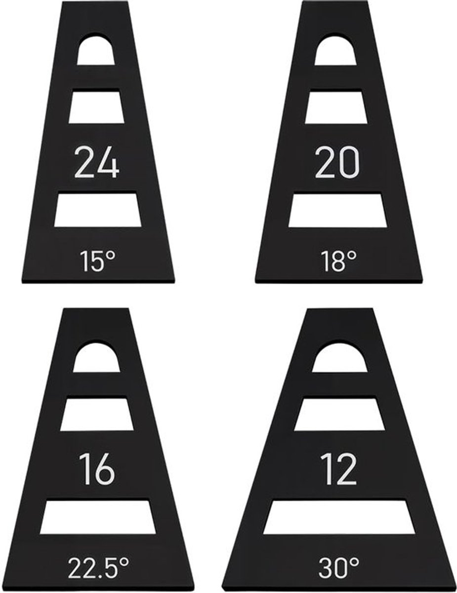 4 Stuks Acryl Gesegmenteerde Kom Wiggen - Zwart Trapeziumvormig - 5 Mm Dikte