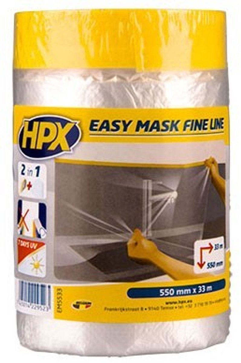 HPX easy mask afdekfolie washipapier - 55 cm x 33 m