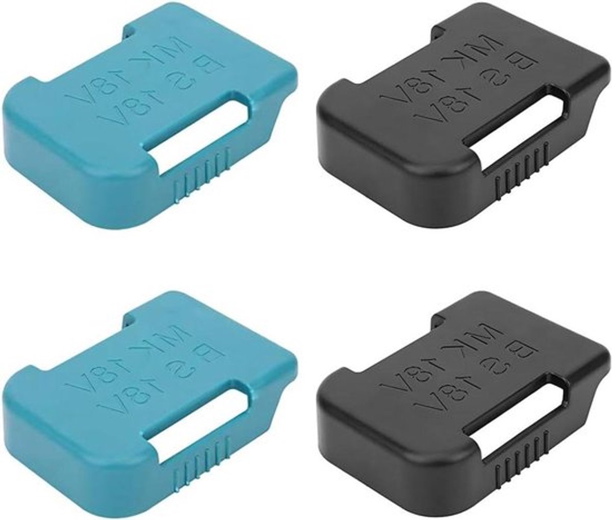 4Pcs Battery Holders Battery Storage Rack Battery Dock Holder Compatible With Makita And Bosch 14.4V18V Screws Included (Blue * 2 + Black * 2)
