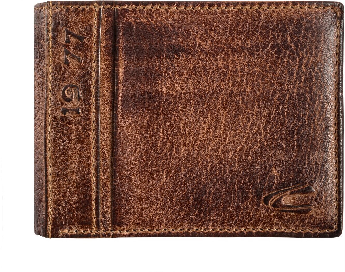 camel active Leren portemonnee Melbourne Horizontal Wallet Brown Lichtbruin
