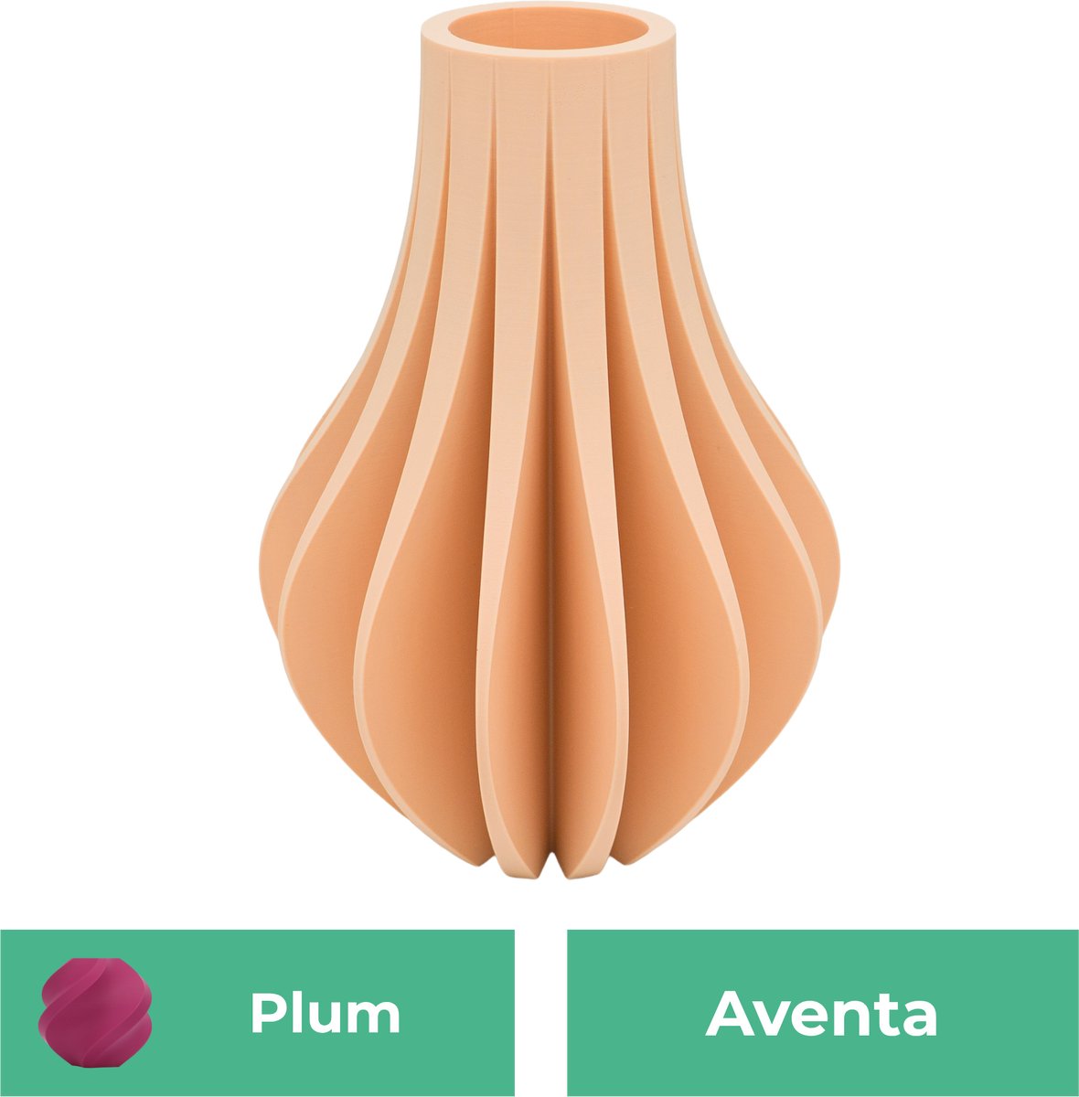 Lovora Aventa design vaas – Decoratieve vaas - Plum - 3d geprinte vaas – geschikt voor droogbloemen - 30CM