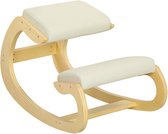 HOMCOM Kniestoel Beukenhout 55L x 85B x 55H cm Crèmewit