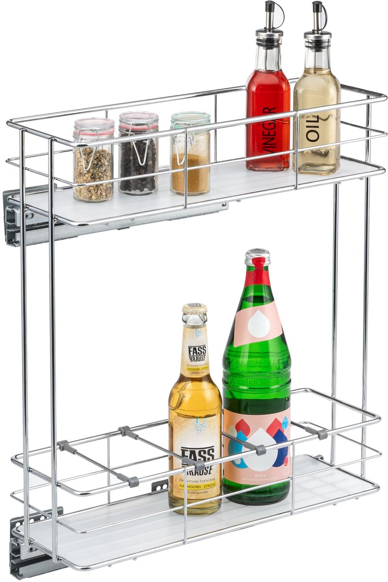 Unyqoos® Verstelbare keukenorganizer met telescopische lade en soft-close systeem