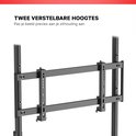 Bevestigingsframe voor monitor, met twee verstelbare hoogtes om de kijkhoek aan te passen.
