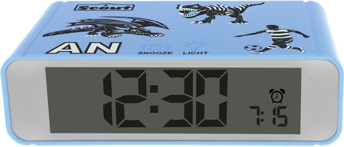 Scout Wecker digital "The Digi Clock" mit blauem Gehäuse und beleuchteter Anzeige