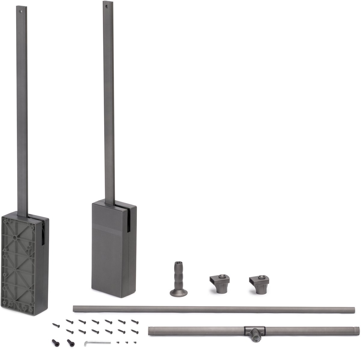 Emuca Opknoping hanger voor Sway kledingkast, verstelbare breedte 830 - 1150mm, Staal, Aluminium en Plastic, Titanium geschilderd