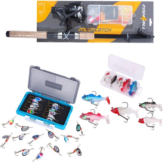 Ensemble complet de cannes à pêche Fish4All Multi-Catch Combo 2,70 m | Ensemble de poissons prédateurs