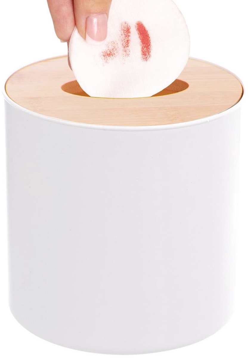 Orion - Afvalbakje - 1.5L - Bamboe Deksel - Wit
