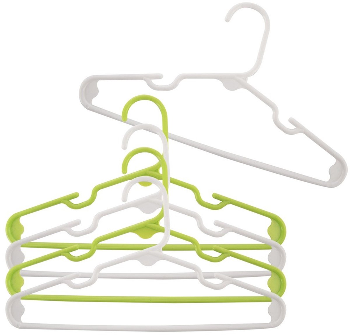 Orion - Kinderkleding Hanger Set - 29,5x16,5 cm - 5 Stuks - Wit en Groen