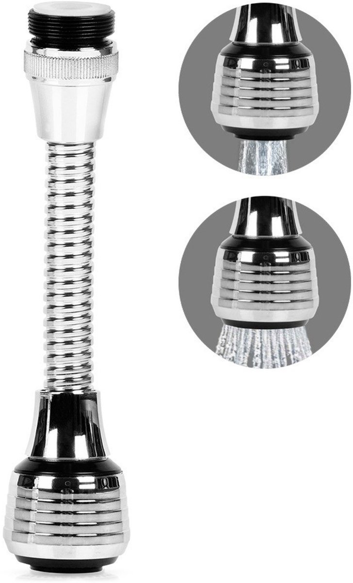 Orion serie - Waterbesparende Perlator - 14x3.5cm - Zilver en Zwart