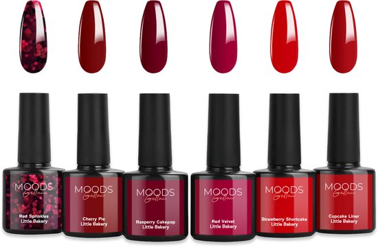 Moods Gellac 6-delige Set - Gel Nagellak - 8ML - Little Bakery Edition - Nagels - Gellak Starterspakket - Chique Kleuren - HEMA- & TPO-vrij