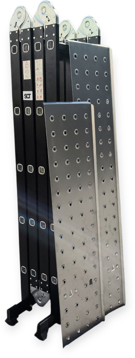 SCT - Ladder - 4x4 Multi Vouwladder - telescoopladder - Zwart – foto 7