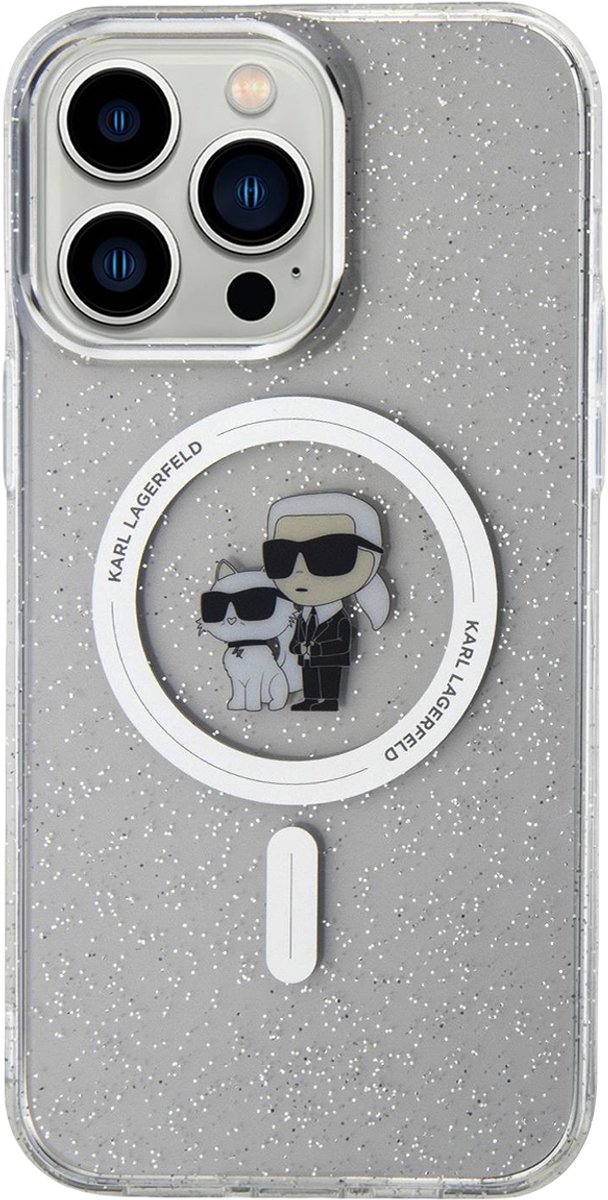 iPhone 15 Pro Backcase hoesje - Karl Lagerfeld - Effen Transparant - TPU (Zacht)