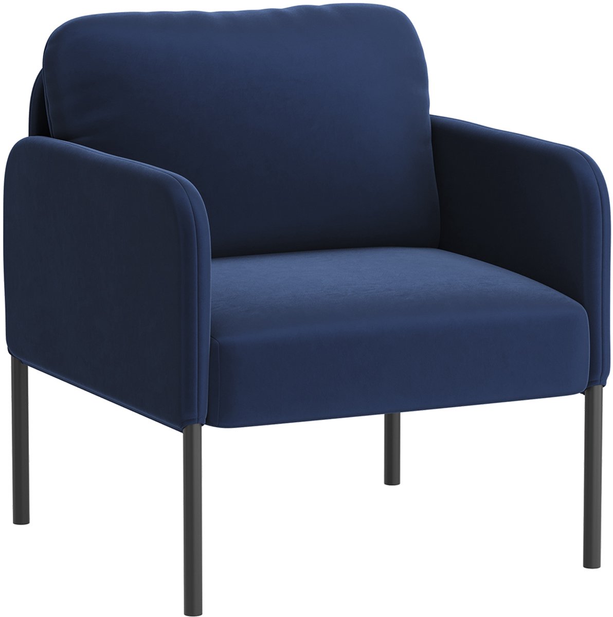COLAMY Gestoffeerde fauteuil Accentstoel - Moderne loungestoel - Gewatteerde rugleuning - Zachte fluwelen woonkamerstoel - Blauw