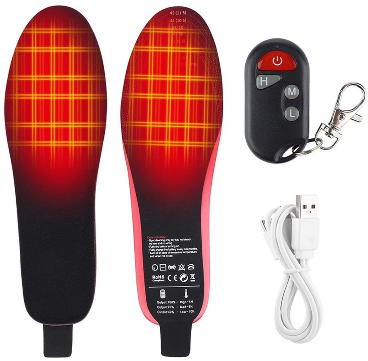 Gloovon® Verwarmde Inlegzolen - Oplaadbaar & Draadloos - Ideaal voor Wandelen, Fietsen & Werk - 3000 mAh & Comfort - Tot 11 Uur Warmte - Maat 35-40