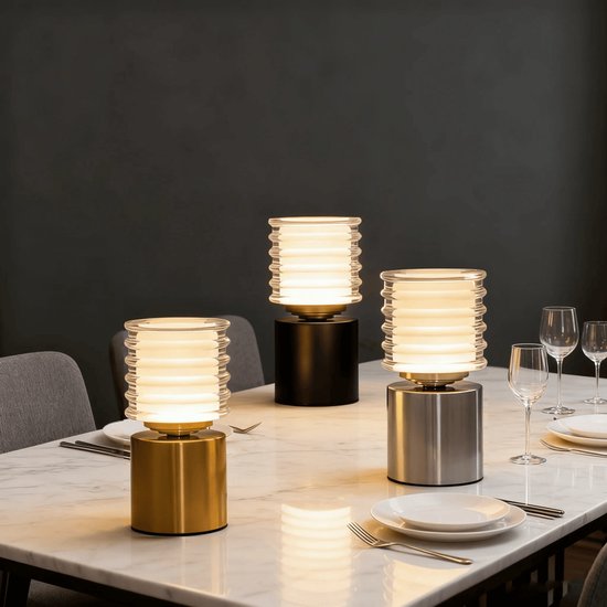 LED Bedlamp, Draadloze Draagbare Aanraakbare Tafellamp met 3 Modi, USB Oplaadbare Magnetische Nachttische Lamp met Timer, Nachtlamp voor Slaapkamer, Babykamer en Camping zwart van Merkloos — afbeelding 2