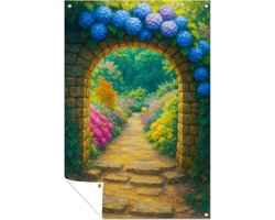 Tuinpad tuinposter – wanddecoratie buiten – balkon decoratie – 50x75 cm