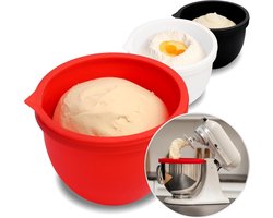 Mengkommen met siliconen inlegkommen - Vervangingsaccessoires voor mixers - Geschikt voor 5 qt KitchenAid-mixers - 3 inlegkommen met deksels