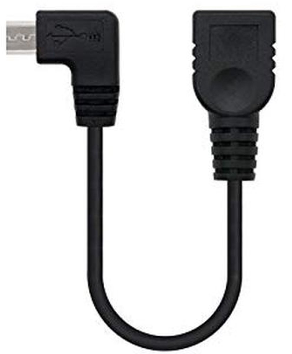 USB 2.0 OTG Kabel Micro USB-B naar USB-A, 15 cm, Zwart