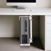 Sensova Verstelbare PC-houder voor Montage Onder Bureau of Aan Zijkant – Robuuste Stalen CPU Beugel met Ruimtebesparend Ontwerp – Geschikt voor de Meeste Desktop Computers tot 30 kg – Ideaal voor Thuiswerkplekken, Kantoren en Gaming Setup (Wit)