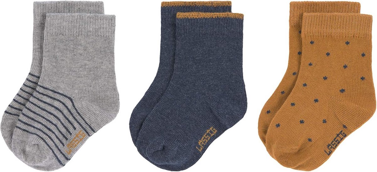 Unisex Kinder- en Babysokken Set van 3 - Blauw - Maat 19-22