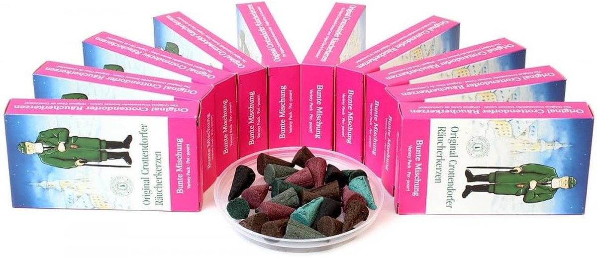 Wierookkaarsen 10x24 Voordeelverpakking - Bonte Mix Ertsgebergte