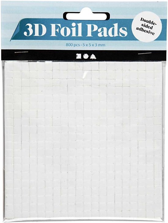3D foam pads, afm 5x5 mm, dikte 3 mm, 10x400 stuk/ 1 doos