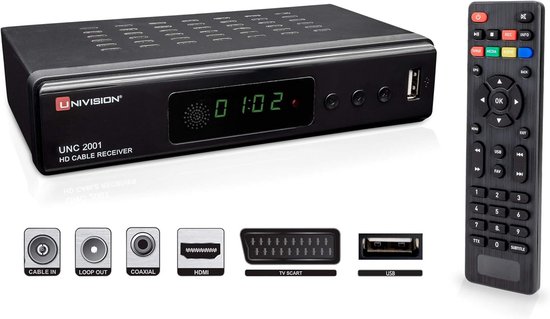 HD Digitale Kabelontvanger voor Kabel-TV met HDMI, SCART, USB en Media ...