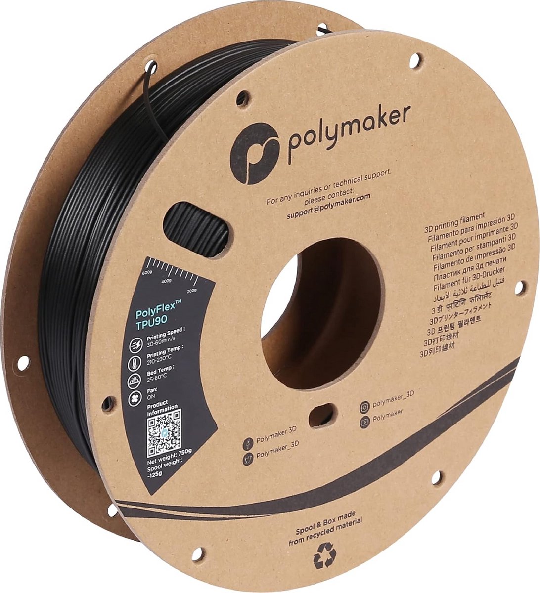 Flexibel 3D-printer filamente 1.75mm - 750g TPU Filament in Zwart voor Perfecte Prints