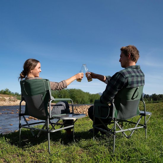 Opvouwbare Campingstoel met Bijzettafel - Draagbare Stoel Voor Buitenactiviteiten zoals Kamperen, Wandelen en Vissen — afbeelding 2