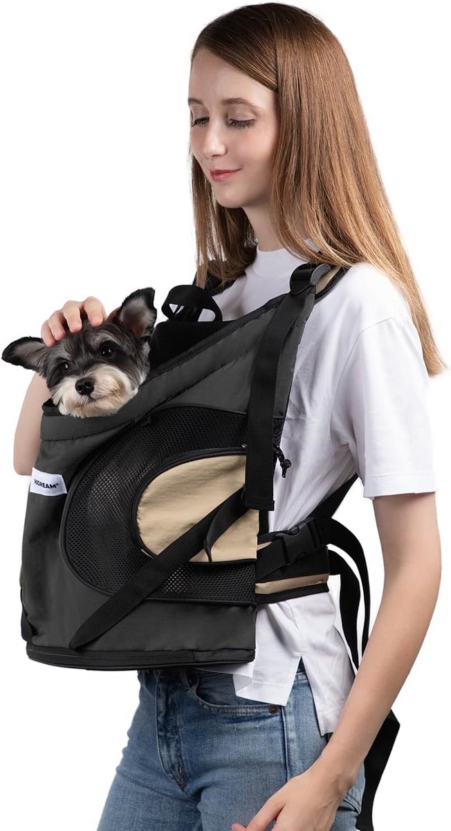Hondenrugzak voor honden en katten tot 8,5 kg - Ademend en comfortabel - Draagbare reistas voor wandelen en reizen