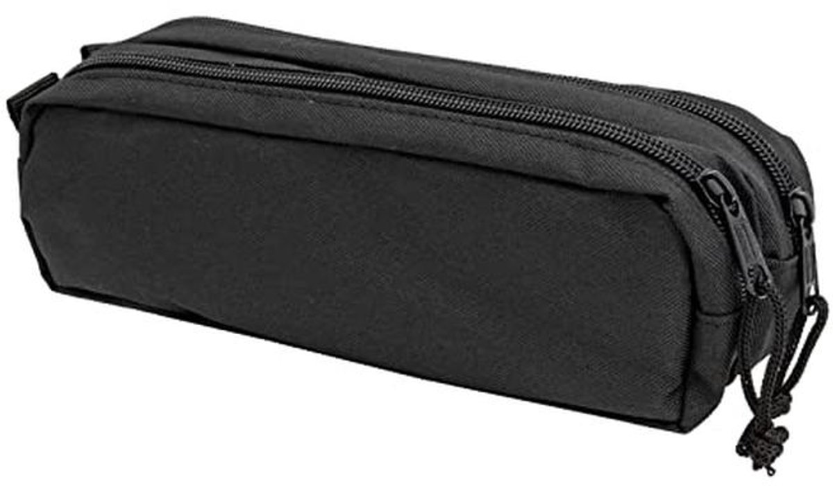 Pencil case met 2 ritscompartimenten - Compact en stijlvol zwart