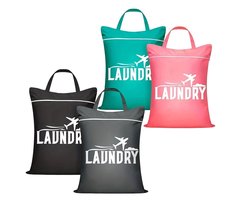 Set van 4 - Grote reiswaszakken - Waterdicht met handvatten - Wasbaar - Geschikt voor op reis - Geschikt voor nat en droog gebruik - Voor zwemkleding, sportkleding, wasgoed, zwembad, studentenkamers, enz.