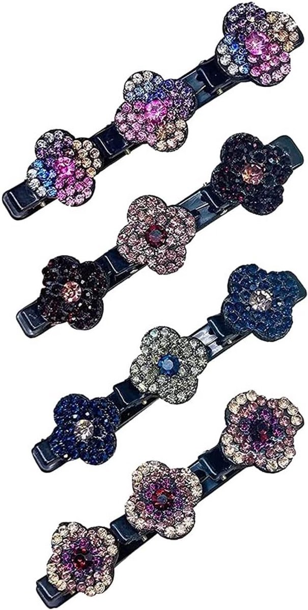 4-delige Glitter Haarspelden met Klaverblad voor Dames en Meisjes
