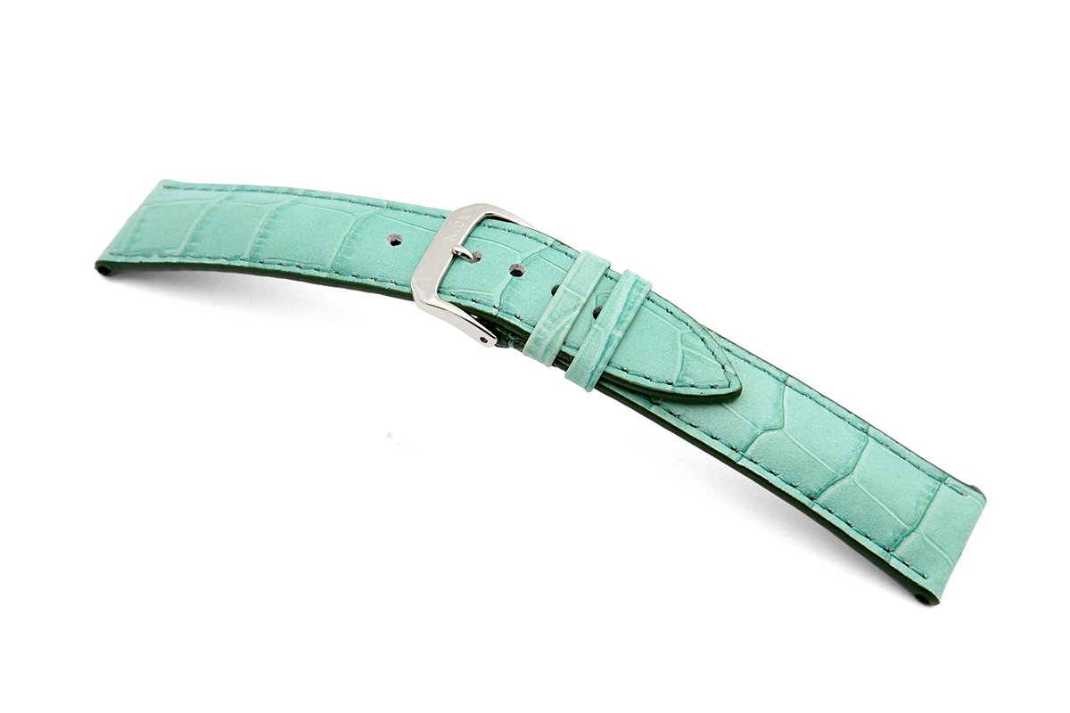 Lederband Jackson 24mm turkoois met Alligatorprint