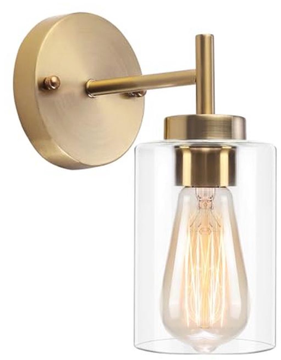 Vintage Wandlamp voor Binnen - Industriële Gouden Wandlamp voor Woonkamer, Slaapkamer en Badkamer