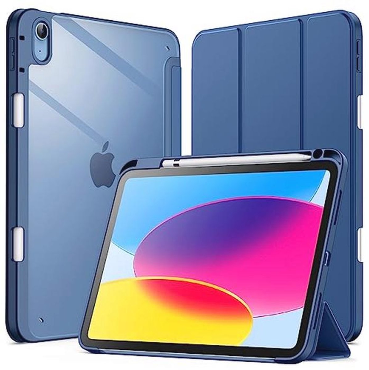 iPad 11e/10e Generatie Hoes met Pencil Houder - Duidelijke Transparante Rug en Dunne Stand