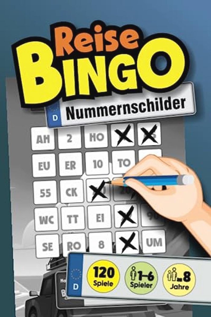 Reis Bingo Nummernschilder - Leuk Reisspel voor Kinderen vanaf 8 Jaar