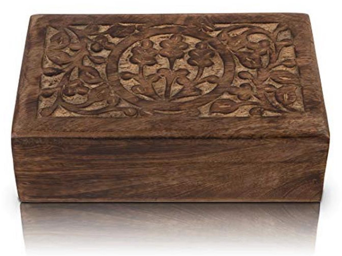 Decoratieve Handgemaakte Houten Sieraden Doos - Unieke Organizer voor Sieraden en Herinneringen - Perfect als Cadeau voor Elke Gelegenheid