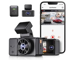 VANTRUE E3 3 Lens Dashcam 5GHz WiFi with Voice Control, 1944P + Dual 1080P Front Rear Car Camera with GPS, IR Night Vision, 24 Hours Parking Monitoring Car Camera Truck Car, Max 512G