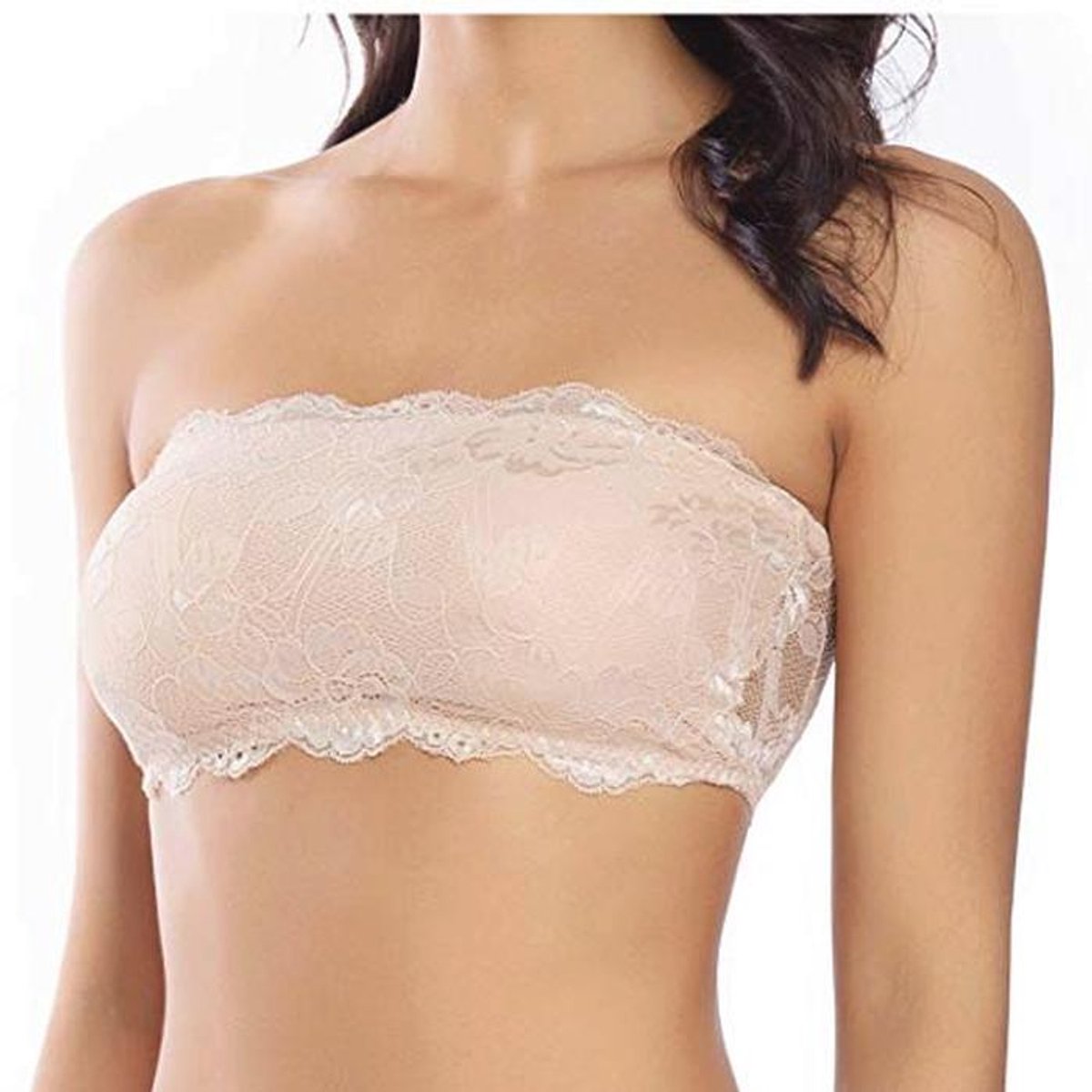 Bandeau-beha zonder bandjes of doorzichtige bandjes voor dames met kant
