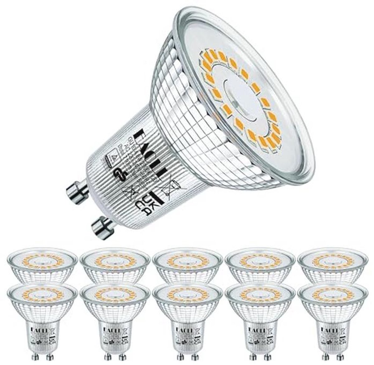 GU10 LED Lamp Warm Wit 5W - Energiezuinige Verlichting 10-pack