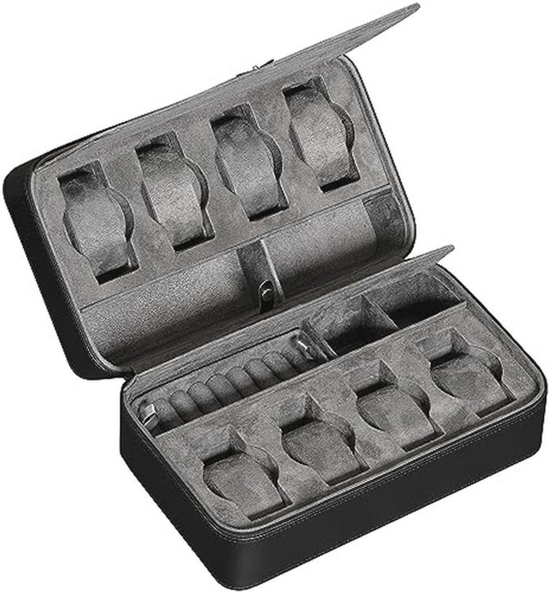 8-Horloge Travel Case met Zonnebril- en Accessoire Opslag