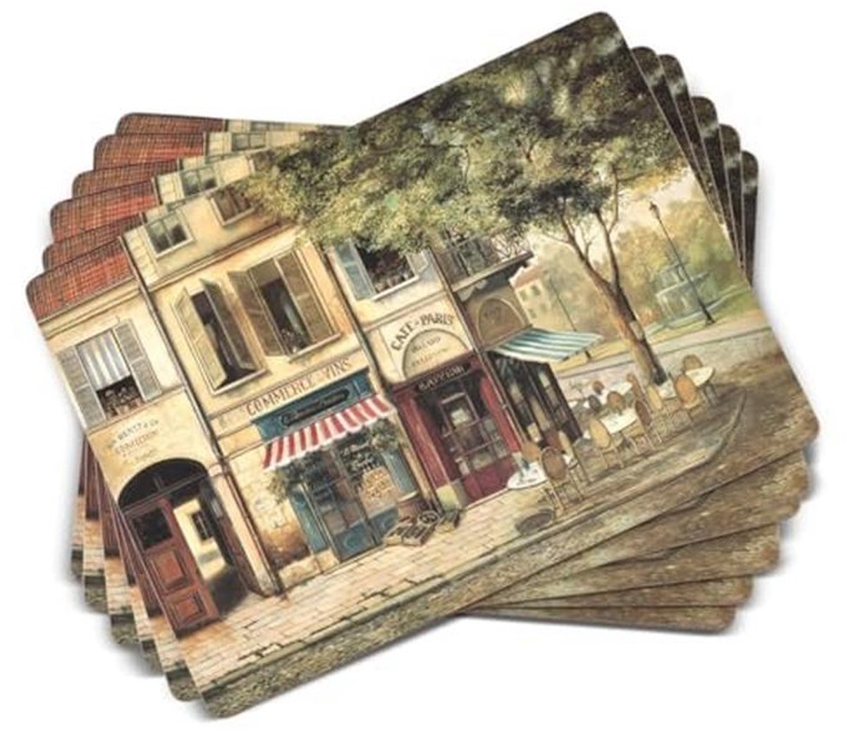 Set van 6 Hittebestendige Placemats met Parijse Scènes